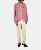 Chemise à carreaux rose