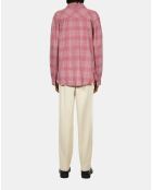 Chemise à carreaux rose