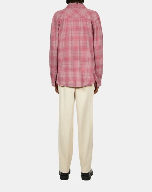 Chemise à carreaux rose