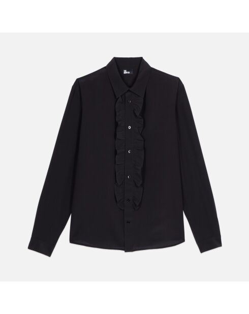 Chemise en soie noire