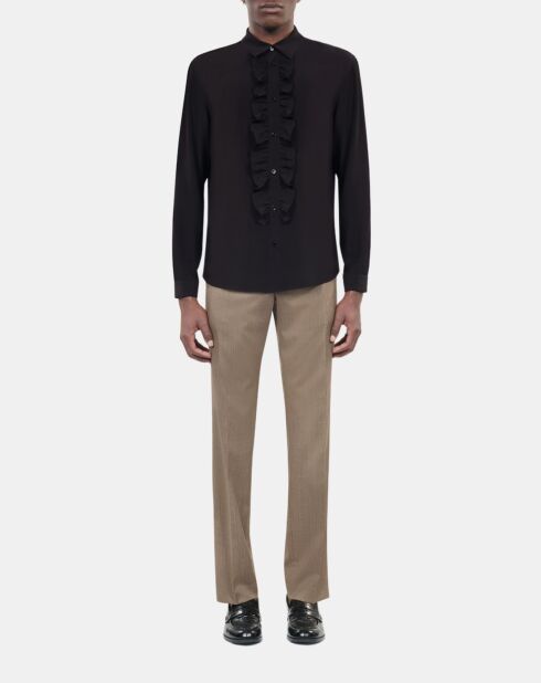 Chemise en soie noire
