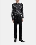 Jean  droit avec chaîne noir délavé