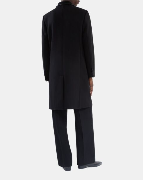 Manteau long en laine mélangée noir