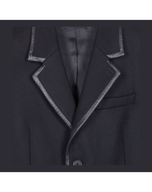 Manteau long en laine mélangée noir