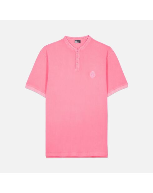 Polo en coton piqué rose
