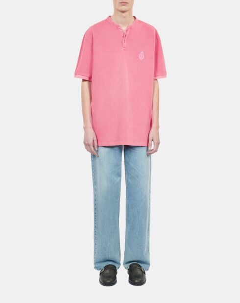 Polo en coton piqué rose