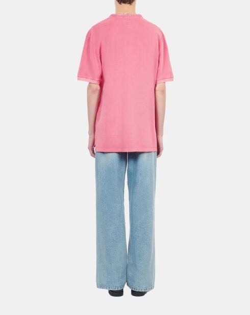 Polo en coton piqué rose