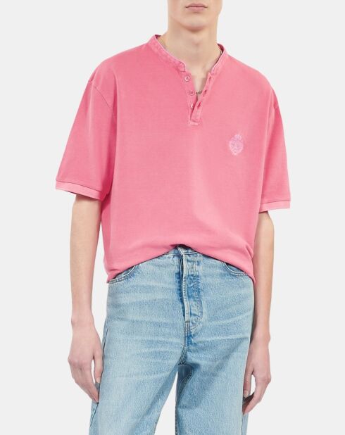 Polo en coton piqué rose