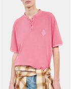 Polo en coton piqué rose