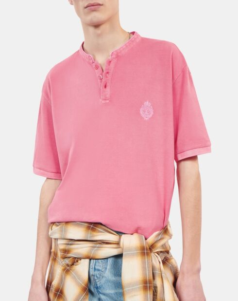 Polo en coton piqué rose