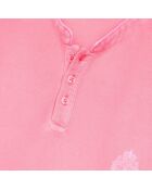 Polo en coton piqué rose