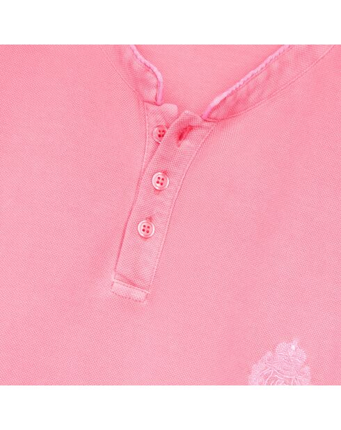 Polo en coton piqué rose