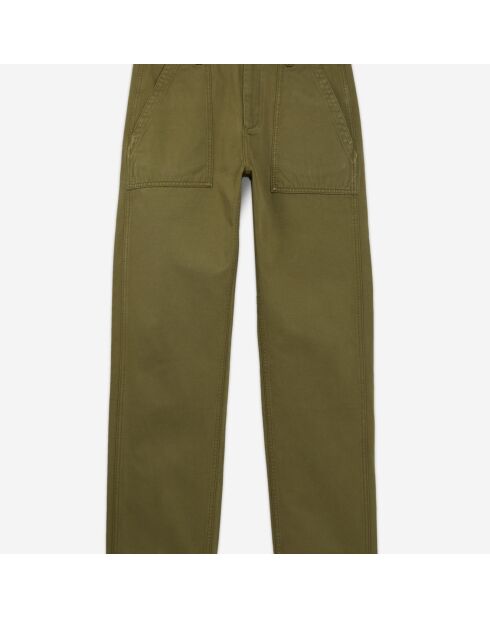 Pantalon chino en coton à poches kaki noir