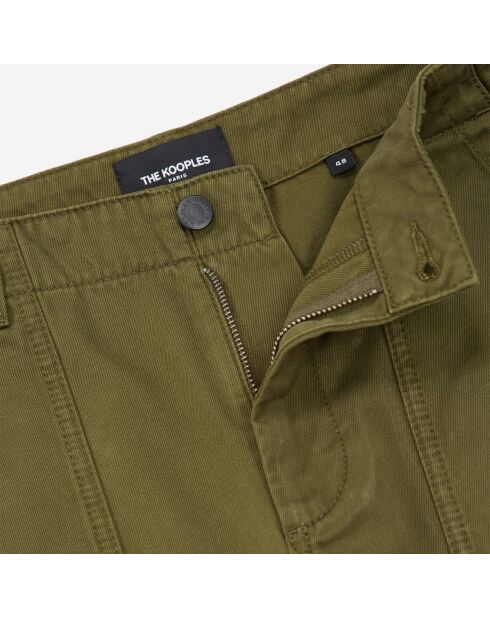 Pantalon chino en coton à poches kaki noir