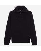 Pull en laine mélangée avec zip noir
