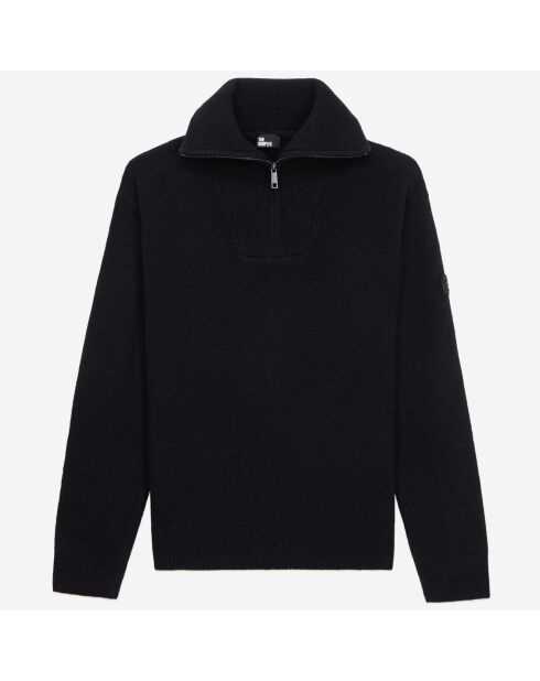 Pull en laine mélangée avec zip noir