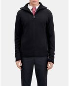 Pull en laine mélangée avec zip noir
