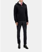 Pull en laine mélangée avec zip noir