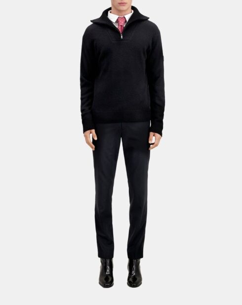 Pull en laine mélangée avec zip noir