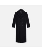 Manteau long en laine mélangée noir