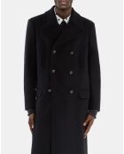 Manteau long en laine mélangée noir