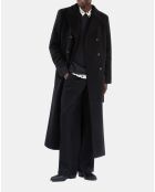 Manteau long en laine mélangée noir