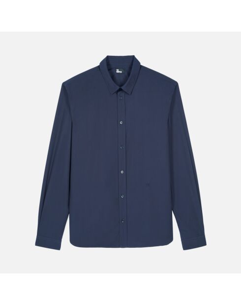 Chemise en popeline bleu marine