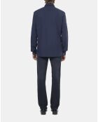 Chemise en popeline bleu marine