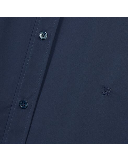 Chemise en popeline bleu marine