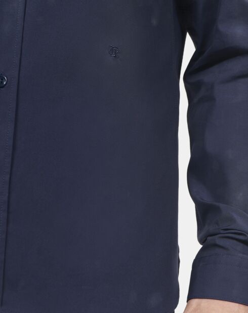 Chemise en popeline bleu marine