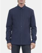 Chemise en popeline bleu marine