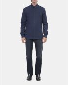 Chemise en popeline bleu marine