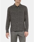 Chemise imprimé cœurs noire et blanche