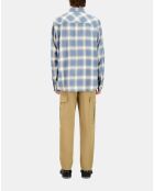 Chemise à carreaux bleue et grise