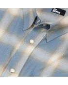 Chemise à carreaux bleue et grise