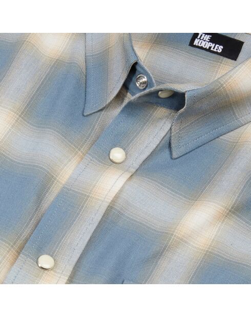 Chemise à carreaux bleue et grise