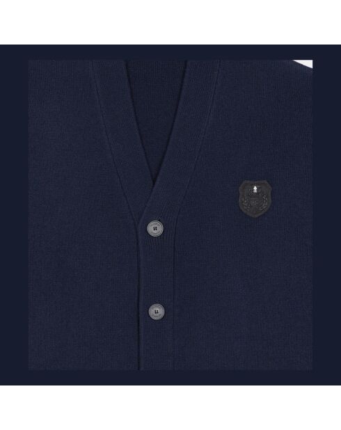 Cardigan en laine bleu marine