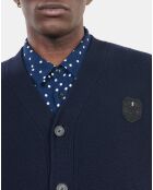 Cardigan en laine bleu marine