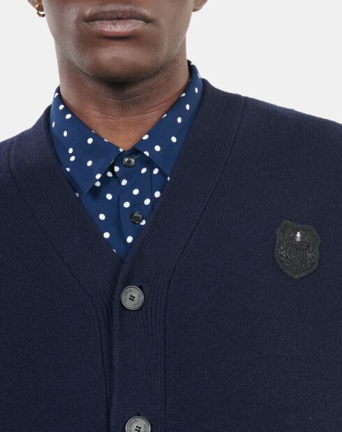 Cardigan en laine bleu marine