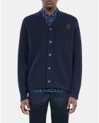 Cardigan en laine bleu marine