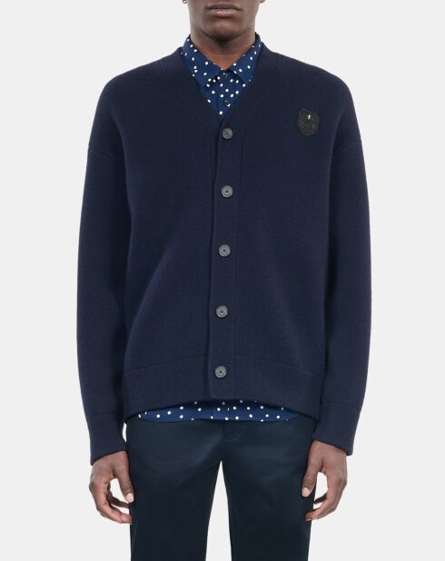 Cardigan en laine bleu marine