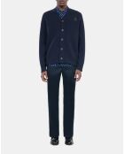 Cardigan en laine bleu marine