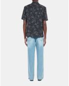 Chemise manches courtes avec imprimé cerise noir