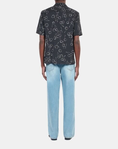 Chemise manches courtes avec imprimé cerise noir