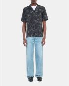 Chemise manches courtes avec imprimé cerise noir