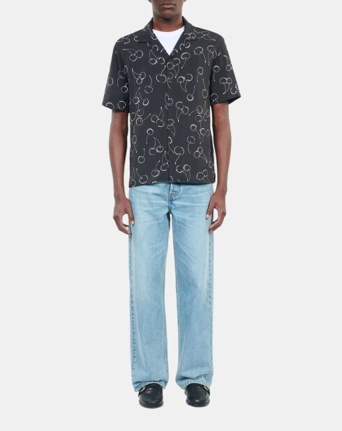 Chemise manches courtes avec imprimé cerise noir