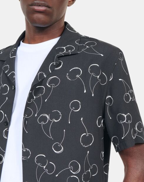 Chemise manches courtes avec imprimé cerise noir