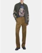 Cardigan en laine mélangée kaki