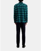 Surchemise à carreaux noirs et verts