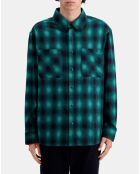 Surchemise à carreaux noirs et verts